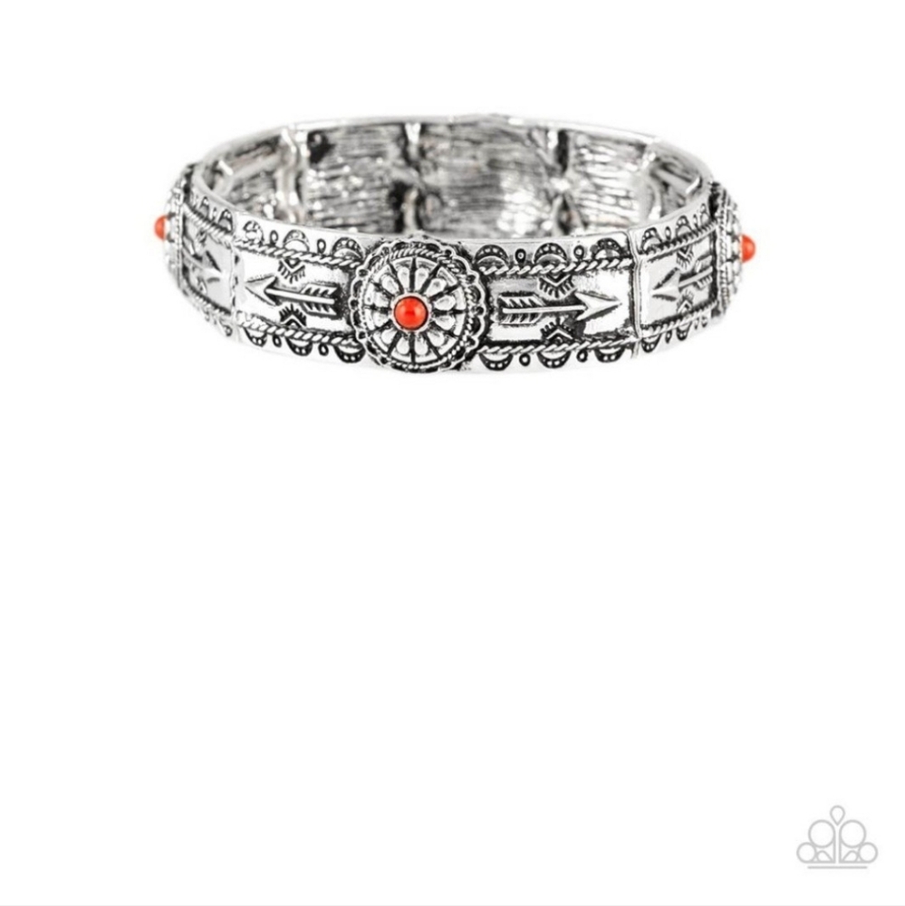 Red Bracelet Silver Bracelet Southern Borders Fashion Jewelry Vintage Paparazzi